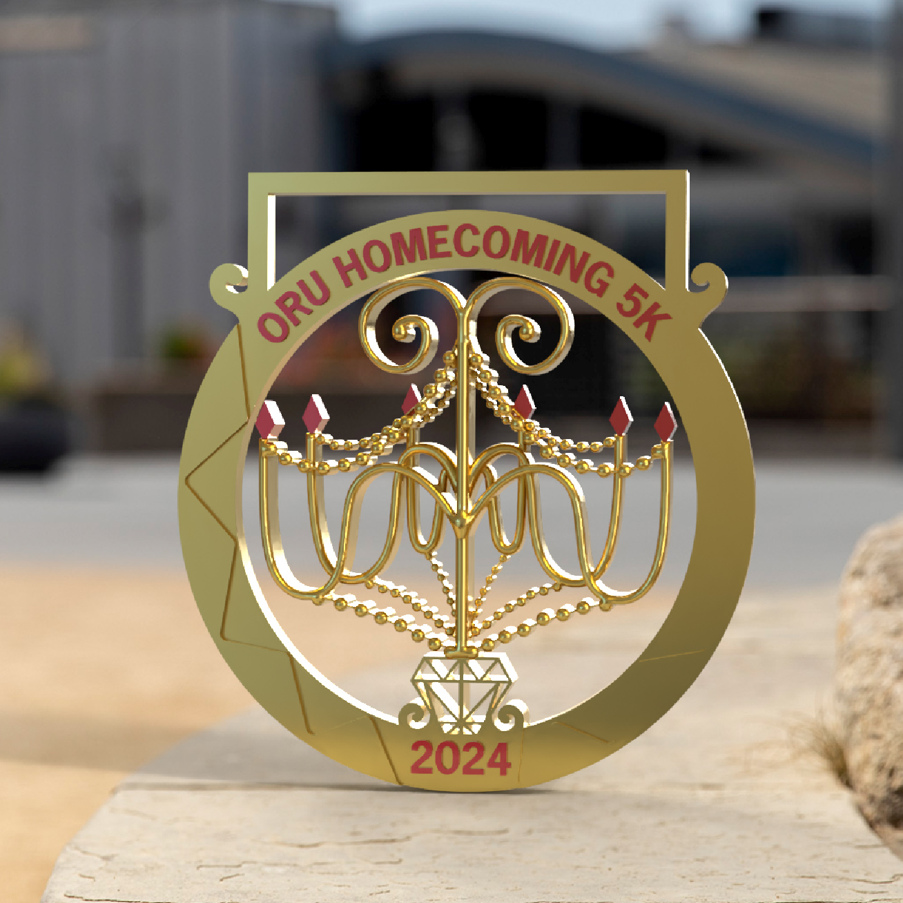 ORU Homecoming 5k Medal Model